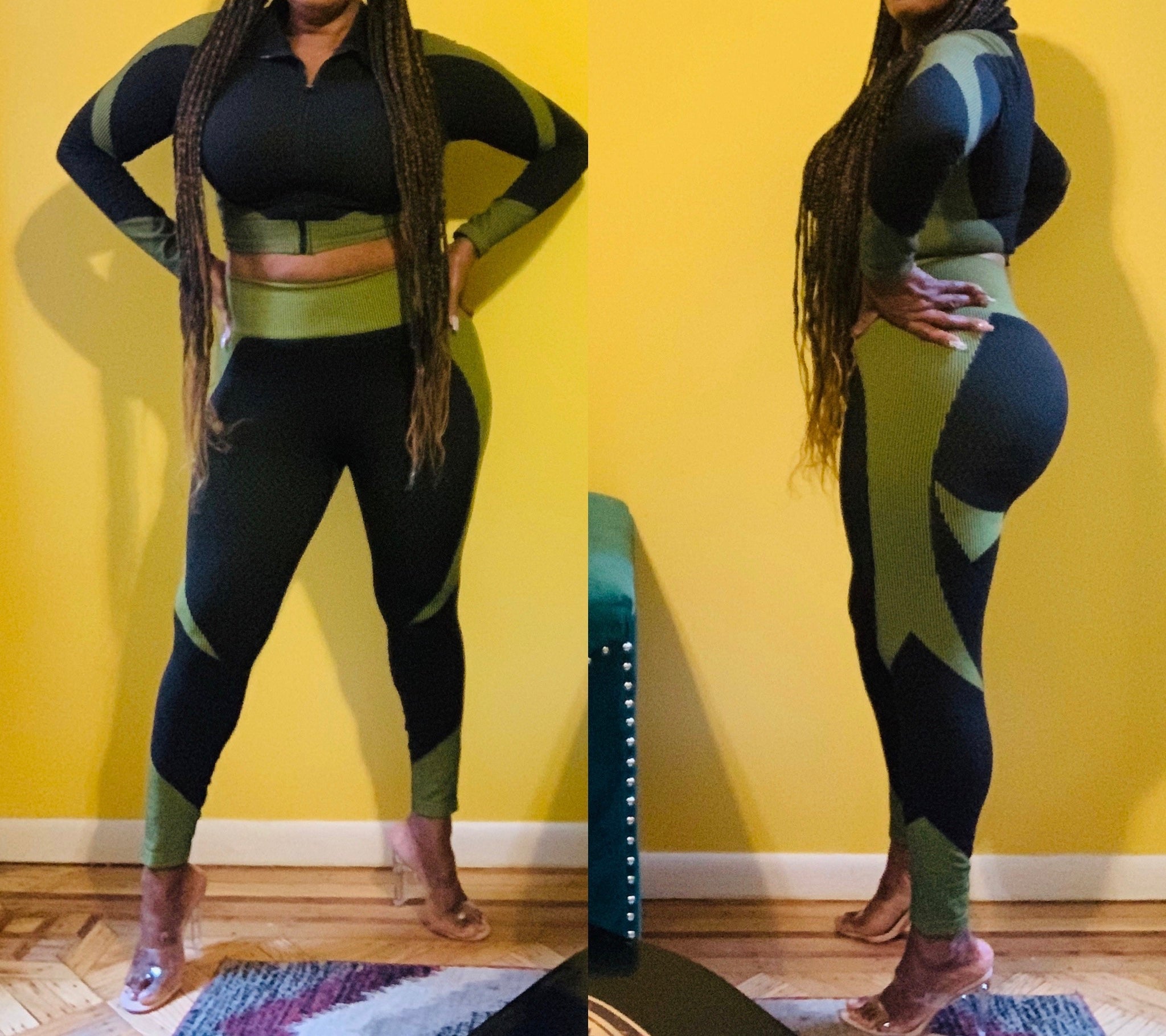 Skinny Zipper Sport Two  Pieces Set